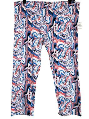 Sexy Basics NWT Anywear Psychedelic Swirl Retro Capri Yoga Pants Size 2XL